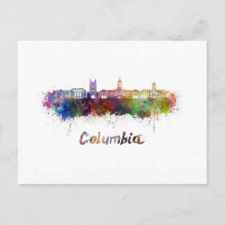 Carte Postale Ligne d'horizon Columbia MO en aquarelle