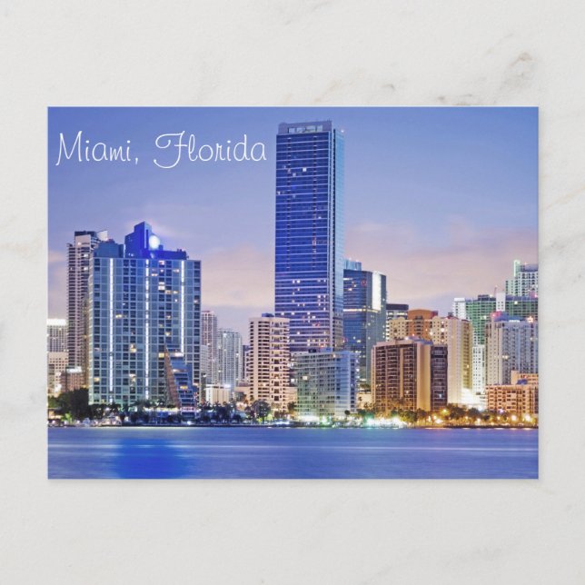 Carte Postale Ligne d'horizon de Brickell Avenue à Miami (Devant)