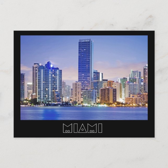 Carte Postale Ligne d'horizon de Brickell Avenue à Miami (Devant)