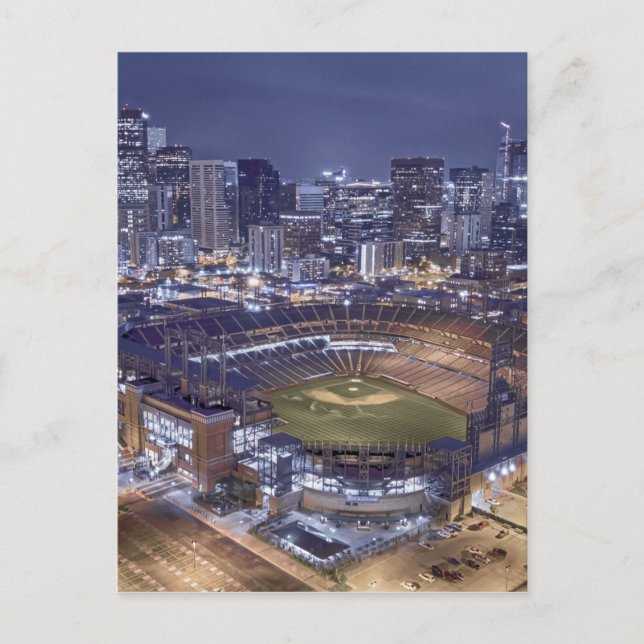 Carte Postale Ligne d'horizon de la ville de Denver et Coors Fie (Devant)