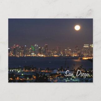 Carte Postale Ligne d'horizon nocturne de San Diego