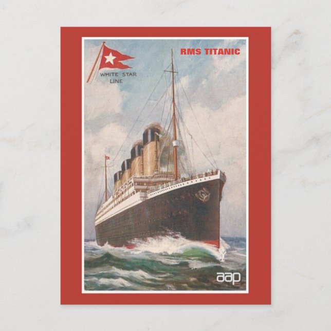 Carte Postale Ligne étoile blanche Titanic RMS (Devant)