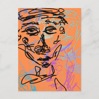 Carte Postale Ligne funky Travail Sketch Salle occupée