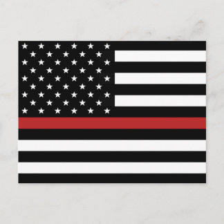 CARTE POSTALE LIGNE ROUGE MINCE DRAPEAU