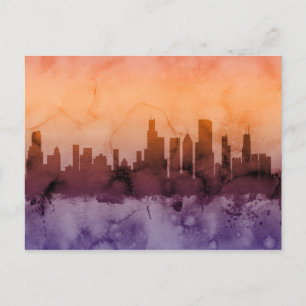 Carte Postale Ligne Skyline Chicago Illinois