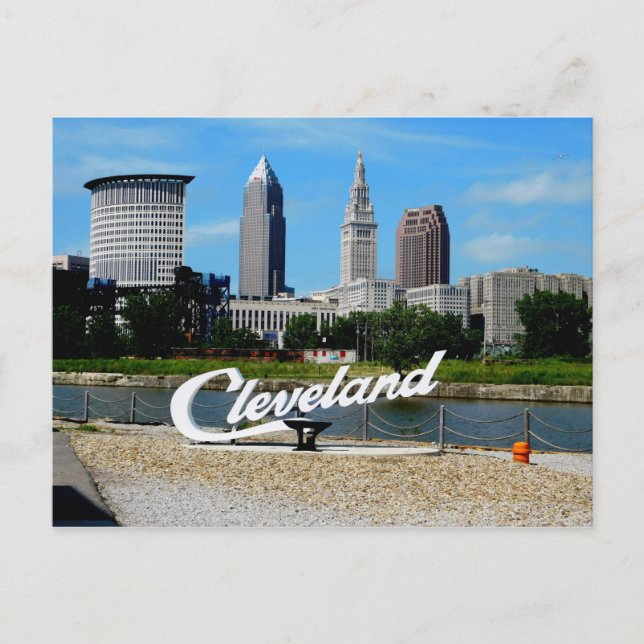 Carte Postale Ligne Skyline classique Cleveland River (Devant)