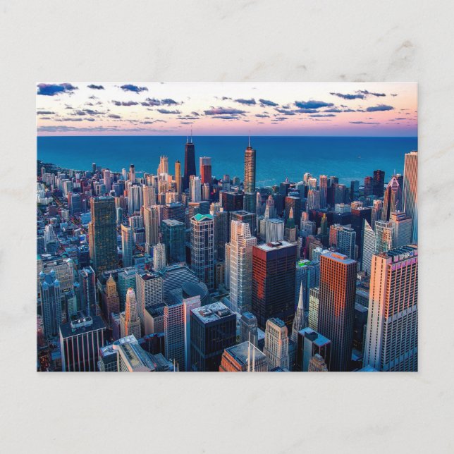 Carte Postale Ligne Skyline de Chicago Illinois City (Devant)