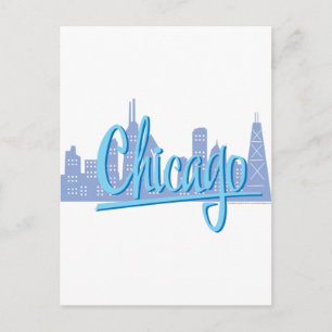 Carte Postale Ligne Skyline de Chicago Windy City