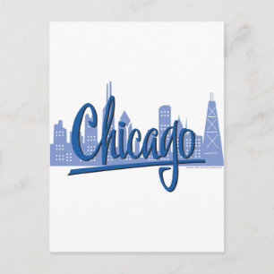 Carte Postale Ligne Skyline de Chicago Windy City