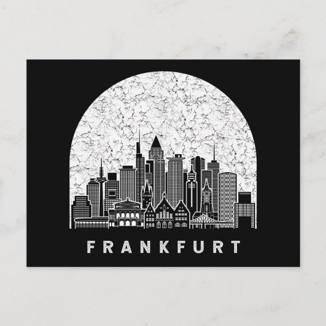 Carte Postale Ligne Skyline Francfort-Allemagne (Devant)