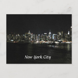 Carte Postale Ligne Skyline Nocturne New York