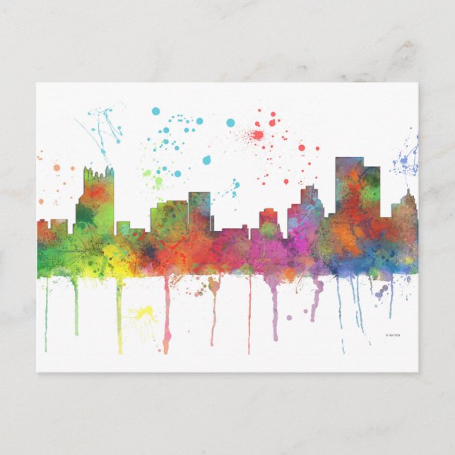CARTE POSTALE LIGNE SKYLIQUE DE PITTSBURGH PENNSYLVANIA (Devant)