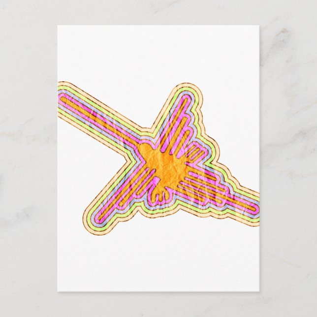 Carte Postale Lignes de Nazca Colibri avec effet papier froissé (Devant)
