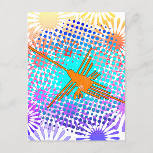 Carte Postale Lignes de Nazca Dorées Perdues Colibri