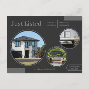 Carte Postale Lignes fines d'agent immobilier neutre juste listé