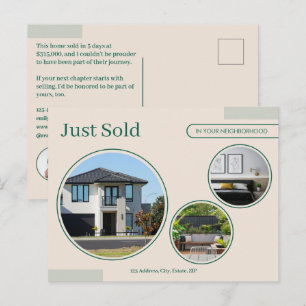 Carte Postale Lignes fines d'agent immobilier vendues de sable