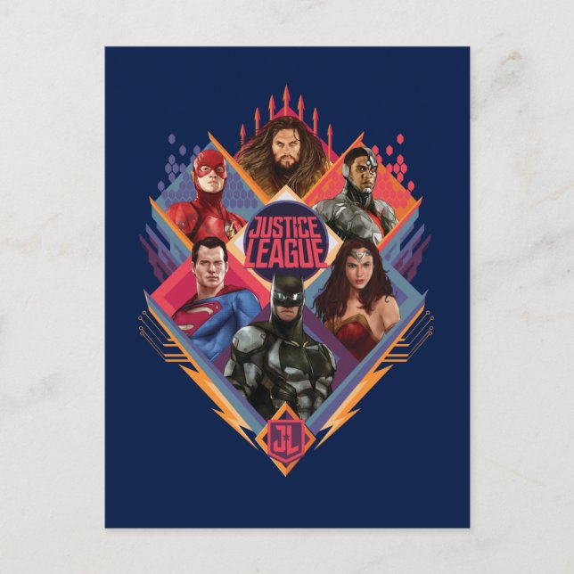 Carte Postale Ligue de justice | Badge du groupe Diamond Hatch (Devant)