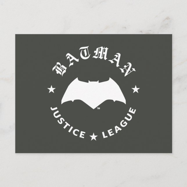 Carte Postale Ligue de Justice | Batman Retro Bat Emblem (Devant)