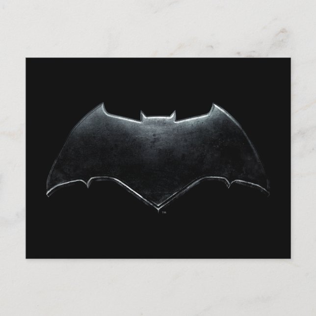 Carte Postale Ligue de Justice | Symbole de batman métallique (Devant)