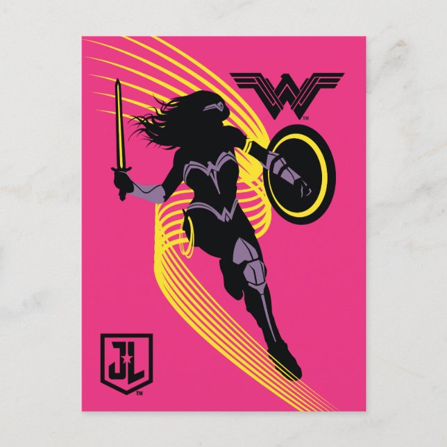Carte Postale Ligue de Justice | Wonder Woman Icon Silhouette (Devant)