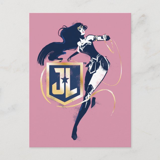 Carte Postale Ligue de Justice | Wonder Woman & JL Icon Pop Art (Devant)