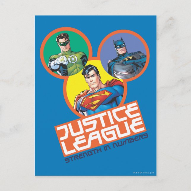 Carte Postale Ligue de la Justice "Force en chiffres" (Devant)
