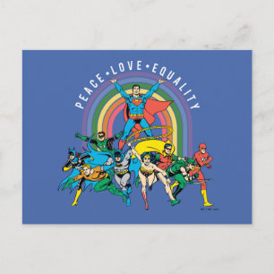 Carte Postale Ligue de la Justice - Paix, Amour, Égalité