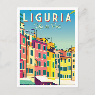Carte Postale Ligurie Italie Artisanat Voyage Lieu Illustration