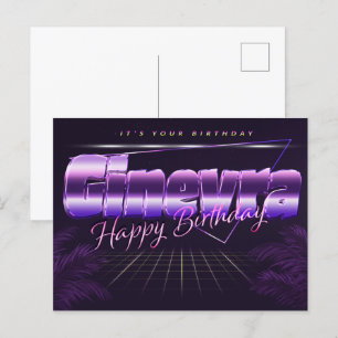 Carte postale lila pour l'anniversaire de Ginevra