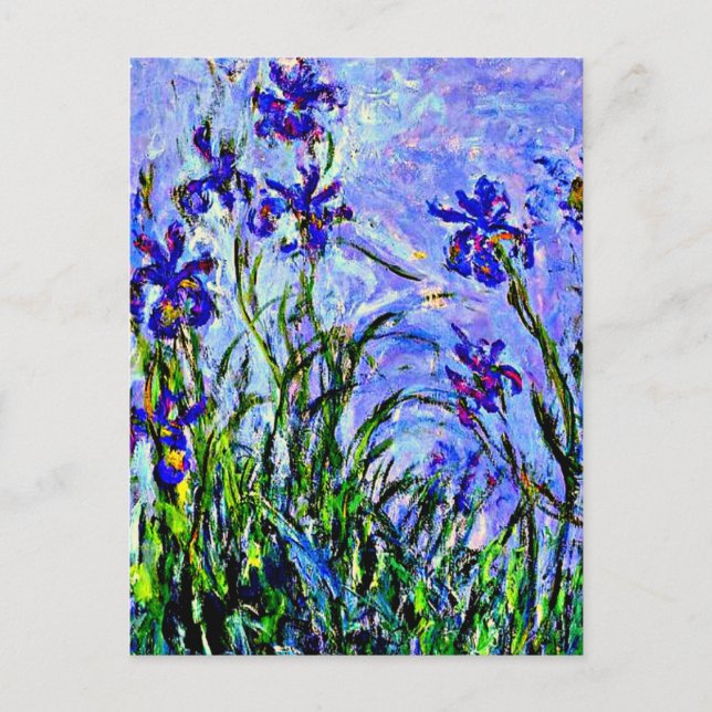 Carte Postale Lilac Irises art de Claude Monet, (Devant)