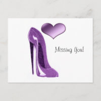 Lilac Stiletto High Heel Shoe and Heart
