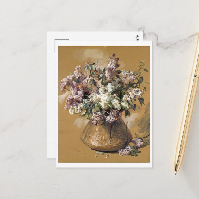 Carte Postale Lilacs Elizabeth Nourse (Devant/Arrière en situation)
