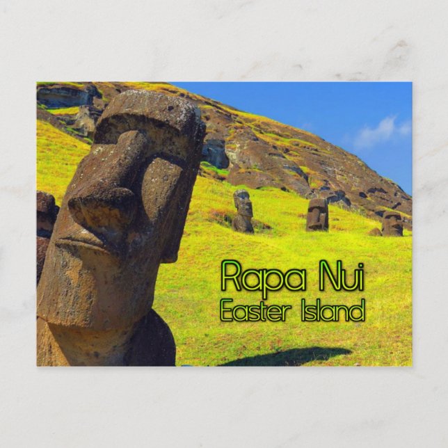 Carte Postale L'île de Pâques Rapa Nui stylisée (Devant)
