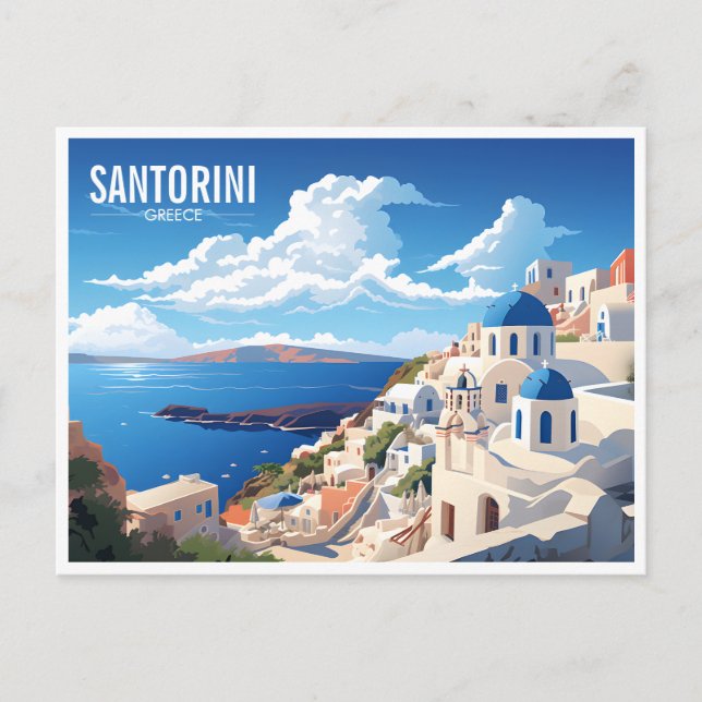 Carte Postale L'île de Santorin en Grèce Voyage (Devant)