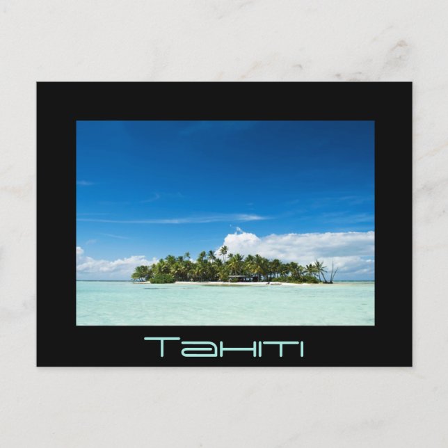 Carte Postale L'île du désert dans le pacifique noir Tahiti cart (Devant)