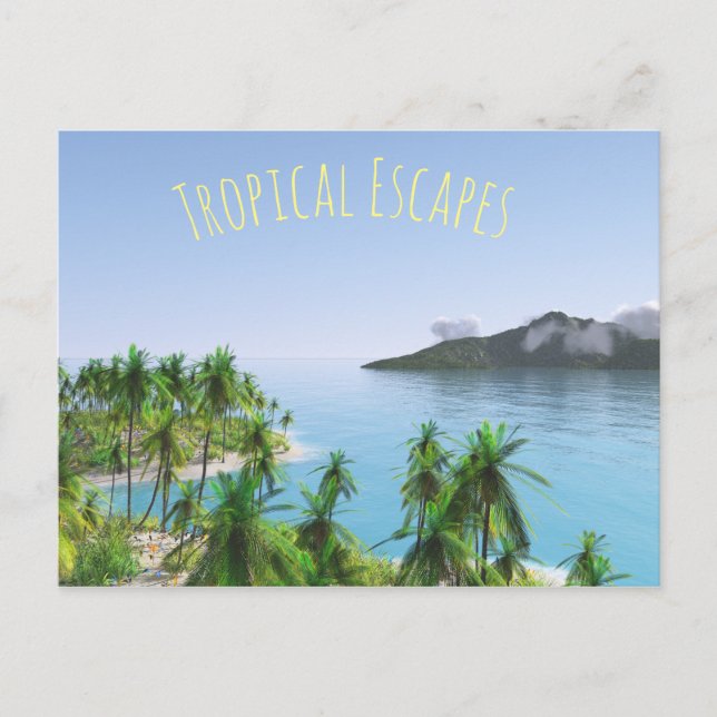 Carte Postale L'île tropicale des palmiers (Devant)