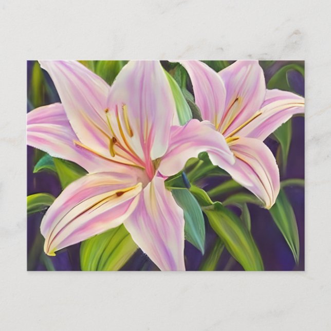 Carte Postale Lilies plantes (Devant)