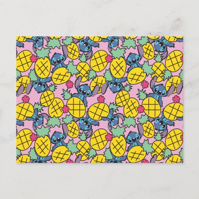 Carte Postale Lilo & Stitch | Motif ananas (Devant)