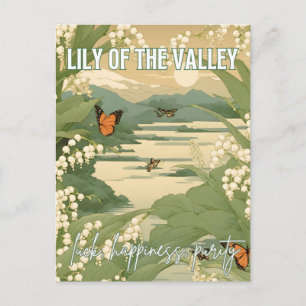 Carte Postale Lily de la vallée Mois de naissance Fleur japonais