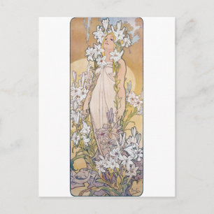 Carte Postale Lily (Quatre Fleurs), Alphonse Mucha