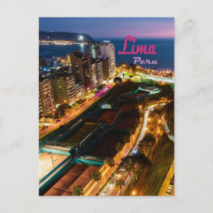 Carte Postale Lima Pérou Capitale Côte Pacifique Ville Lumière N