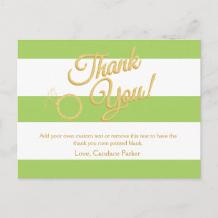 Carte Postale Lime Green, Parties scintillant et rayures Merci C