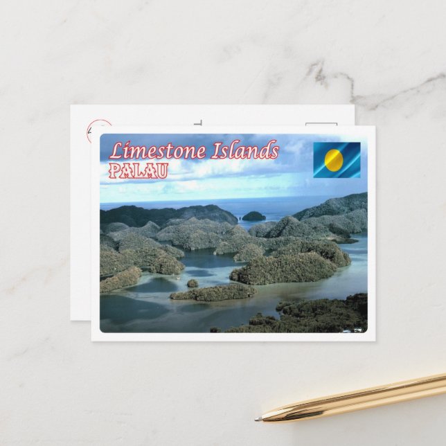 Carte Postale Limestone Island - Palaos - (Devant/Arrière en situation)