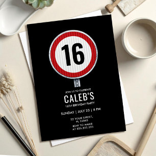 Carte Postale Limite de vitesse 16e anniversaire 