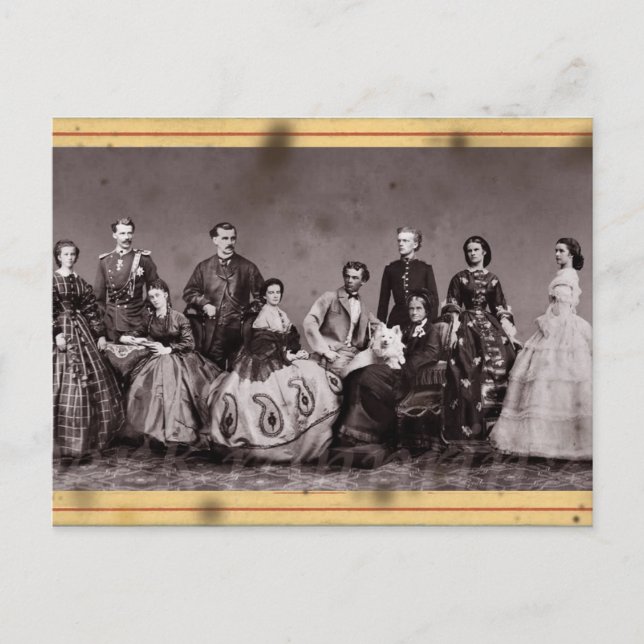 Carte Postale L'impératrice Élisabeth d'Autriche avec sa famille (Devant)