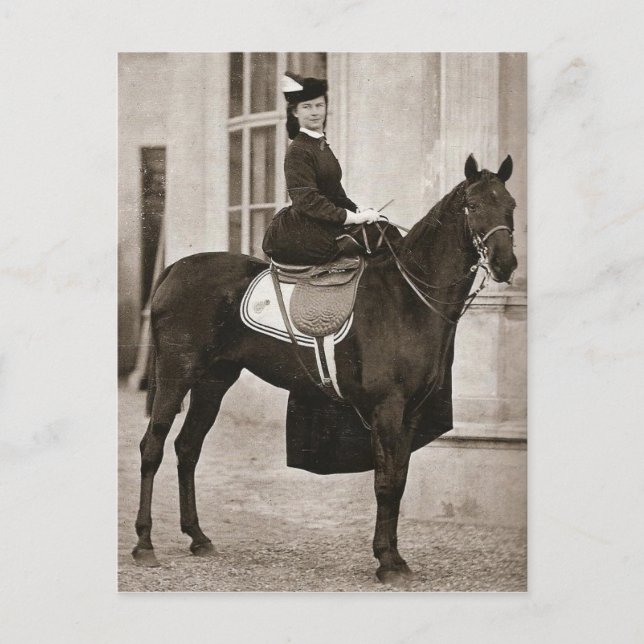 Carte Postale L'impératrice Sissi à cheval en amazone #024SS (Devant)