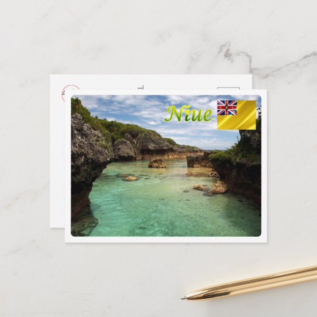 Carte Postale Limu Pools - Niue - (Devant/Arrière en situation)