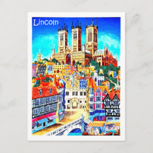 Carte Postale Lincoln, Angleterre, illustration, vintage