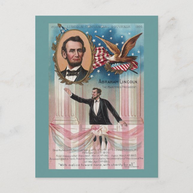Carte Postale Lincoln Donnant Son Adresse Inaugurale (Devant)