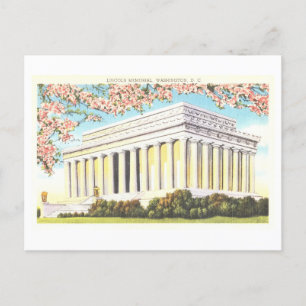 Carte Postale Lincoln Memorial vintage à Washington, DC,